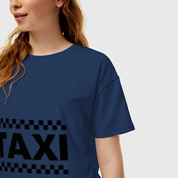 Футболка оверсайз женская Taxi, цвет: тёмно-синий — фото 2