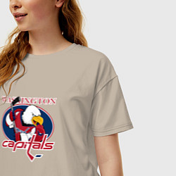 Футболка оверсайз женская Washington Capitals Hockey, цвет: миндальный — фото 2