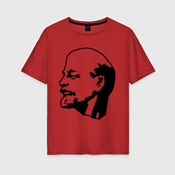 Футболка оверсайз женская Ленин: скульптура, цвет: красный