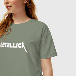 Футболка оверсайз женская Metallica, цвет: авокадо — фото 2