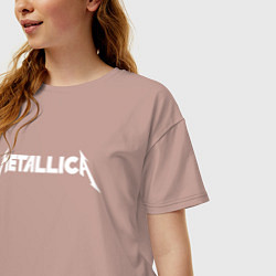Футболка оверсайз женская Metallica, цвет: пыльно-розовый — фото 2