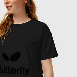 Футболка оверсайз женская Butterfly Logo, цвет: черный — фото 2