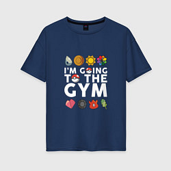 Женская футболка оверсайз Pokemon Im going to the gym (white)