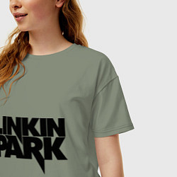 Футболка оверсайз женская Linkin Park, цвет: авокадо — фото 2