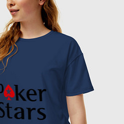 Футболка оверсайз женская Poker Stars, цвет: тёмно-синий — фото 2