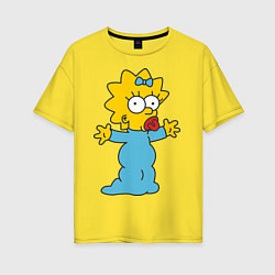 Футболка оверсайз женская Maggie Simpson, цвет: желтый