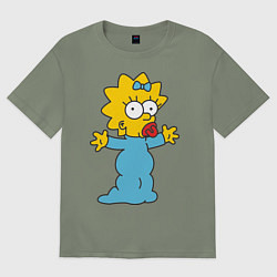 Футболка оверсайз женская Maggie Simpson, цвет: авокадо