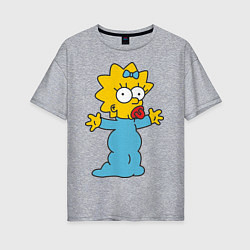 Женская футболка оверсайз Maggie Simpson