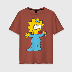 Футболка оверсайз женская Maggie Simpson, цвет: кирпичный