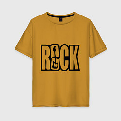 Женская футболка оверсайз Rock Logo