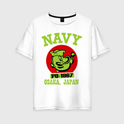 Женская футболка оверсайз Navy: Po-1967