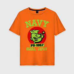Футболка оверсайз женская Navy: Po-1967, цвет: оранжевый