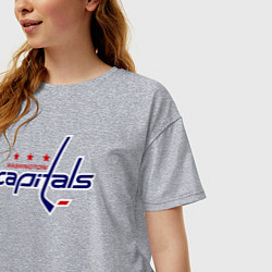 Футболка оверсайз женская Washington Capitals, цвет: меланж — фото 2