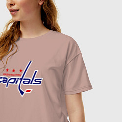 Футболка оверсайз женская Washington Capitals, цвет: пыльно-розовый — фото 2