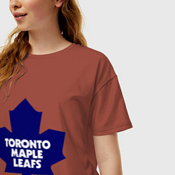 Футболка оверсайз женская Toronto Maple Leafs цвета кирпичный — фото 2