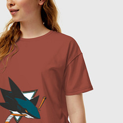 Футболка оверсайз женская San Jose Sharks, цвет: кирпичный — фото 2