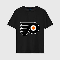 Футболка оверсайз женская Philadelphia Flyers, цвет: черный