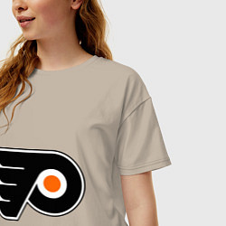 Футболка оверсайз женская Philadelphia Flyers, цвет: миндальный — фото 2