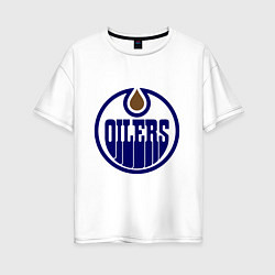 Футболка оверсайз женская Edmonton Oilers, цвет: белый