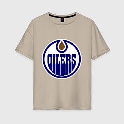 Футболка оверсайз женская Edmonton Oilers, цвет: миндальный