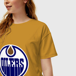Футболка оверсайз женская Edmonton Oilers, цвет: горчичный — фото 2