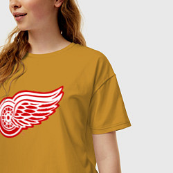 Футболка оверсайз женская Detroit Red Wings, цвет: горчичный — фото 2