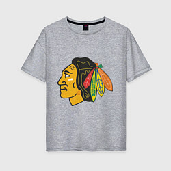 Футболка оверсайз женская Chicago Blackhawks, цвет: меланж