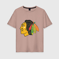 Женская футболка оверсайз Chicago Blackhawks