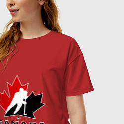 Футболка оверсайз женская Canada, цвет: красный — фото 2
