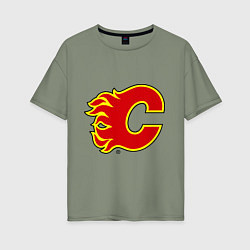 Женская футболка оверсайз Calgary Flames