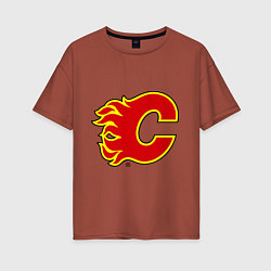 Женская футболка оверсайз Calgary Flames