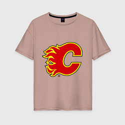 Женская футболка оверсайз Calgary Flames