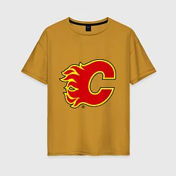 Женская футболка оверсайз Calgary Flames
