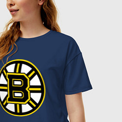 Футболка оверсайз женская Boston Bruins, цвет: тёмно-синий — фото 2