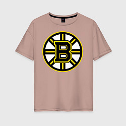 Футболка оверсайз женская Boston Bruins, цвет: пыльно-розовый