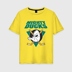 Футболка оверсайз женская Anaheim Mighty Ducks, цвет: желтый