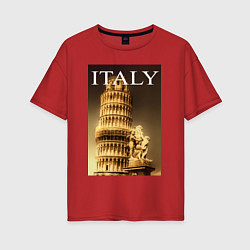 Женская футболка оверсайз Leaning tower of Pisa