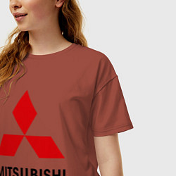 Футболка оверсайз женская Mitsubishi, цвет: кирпичный — фото 2