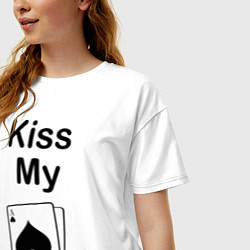 Футболка оверсайз женская Kiss my card, цвет: белый — фото 2