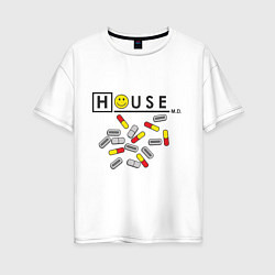 Футболка оверсайз женская House M.D. Pills, цвет: белый