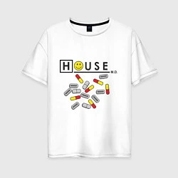 Женская футболка оверсайз House M.D. Pills