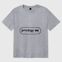 Футболка оверсайз женская Prodigy лого с муравьем, цвет: меланж