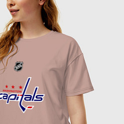 Футболка оверсайз женская Washington Capitals: Ovechkin 8, цвет: пыльно-розовый — фото 2