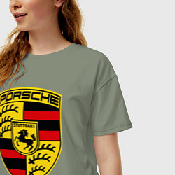 Футболка оверсайз женская Porsche Stuttgart, цвет: авокадо — фото 2