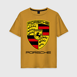 Футболка оверсайз женская Porsche Stuttgart, цвет: горчичный