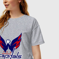 Футболка оверсайз женская Washington Capitals: Ovechkin, цвет: меланж — фото 2