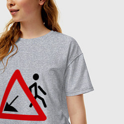 Футболка оверсайз женская Ну нах!, цвет: меланж — фото 2