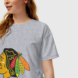 Футболка оверсайз женская Chicago Blackhawks: Kane, цвет: меланж — фото 2