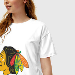 Футболка оверсайз женская Chicago Blackhawks, цвет: белый — фото 2