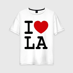 Футболка оверсайз женская I love LA, цвет: белый